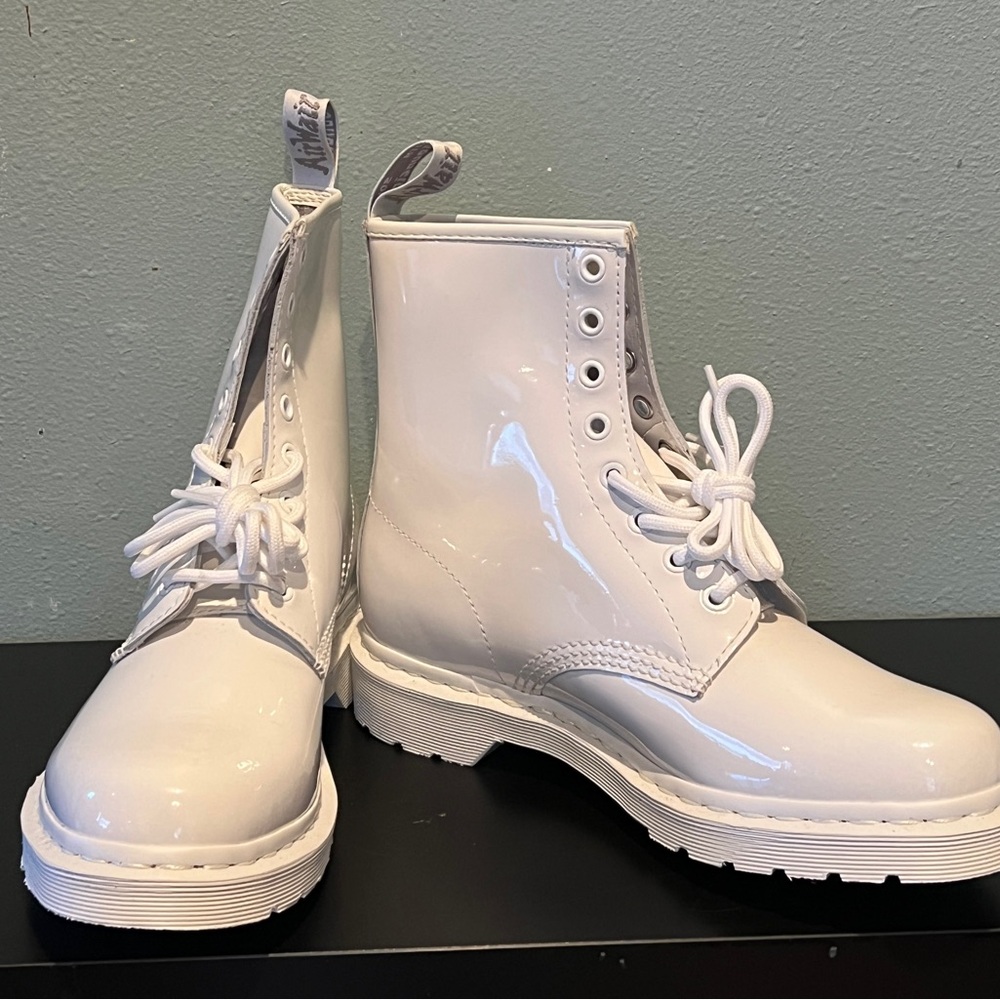 All White Patent Leather Dr. Martens NEW Sz 9